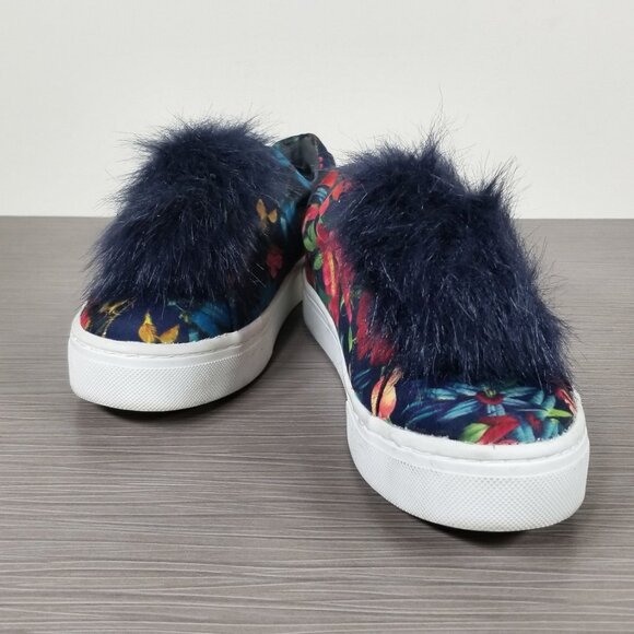 Sam Edelman Leya Pom Pom Tropical Floral Slip-on Sneakers Womens Size 5.5 / 35.5 - Picture 4 of 12